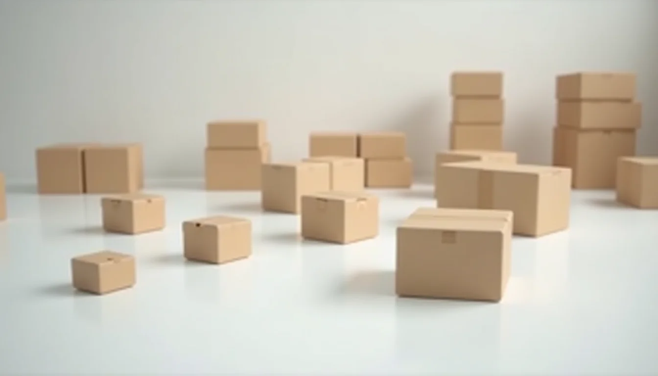 A batch of plain unbranded product items in assorted sizes arranged in neat rows on a sorting surface