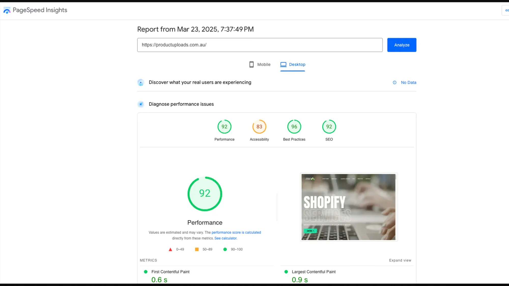 Access your current speed performance - productuploads