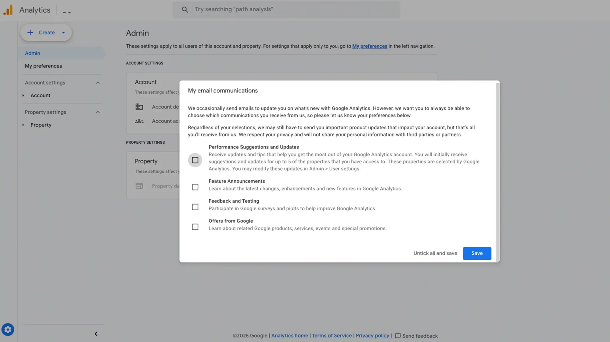 Sign into Google Analytics